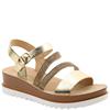 HEAVENLY FEET WOMENS WEDGE STRAP SANDAL - GOLD